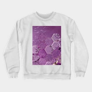 Vintage Purple Honeycomb Bee Flowers Crewneck Sweatshirt